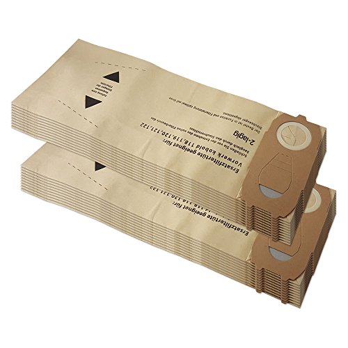20 bolsas para aspiradora Vorwerk Folletto Kobold VK 118, 119, 120, 121, 122, VK119, VK118, VK120, VK121, VK122