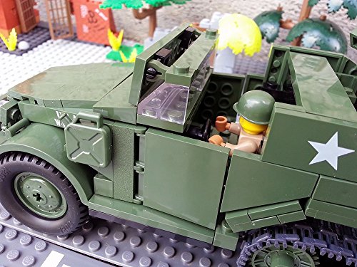 Modbrix 2469 – US ARMY Panzerfahrzeug mit Vierlingsgeschütz & Soldaten aus Lego© - 3