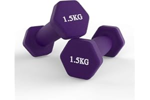 HCFGS Lot de 2 haltères en néoprène - Violet - 1,5 kg