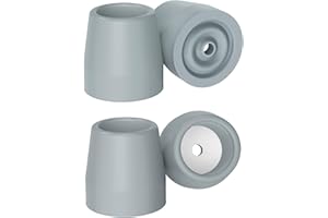 supregear Rubber Ferrules for Zimmer Frames (4 Pcs), 25mm Heavy Duty Replacement Tips for Walkers, Commodes, Shower Chairs, Walking Sticks, Tool Free Rubber Stoppers Caps, Grey