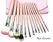 Uzza Eye Shadow Brush Set Kit - 12 Pieces Premium Cosmetic Makeup Brush Set - Foundation Eye Shadow Blush Concealer Brush Cosmetic Tool Kit Set Brush With Bag (Pink)