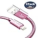 Price comparison product image iPhone Charger Lightning Cable, TUOYA Nylon Braided Lightning to USB Wire Fast Charging and Data Sync Cable Cord for Apple iPhone X/ 8/ 7/ 6S/ 6/ SE/ 5S/ 5C/ 5, iPad Mini/ 2/ 3/ 4/ Air [2-Pack, 3M]
