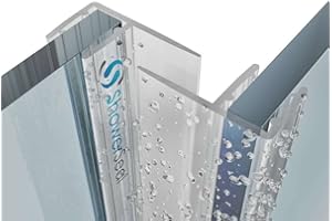 THUNDICT Vertical Shower Seals 4-6mm Glass | Suitable for Curved Quadrant and Slider Doors | 8mm 12mm 16mm or 25mm deep Fins | Fits 4-6mm Glass Thickness | 2 x 2 metre Long Strips (12mm)