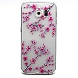 S6 Hülle , Cozy Hut TPU Case Silikon Hülle für Samsung Galaxy S6 Kratzfeste Plating TPU Handyhülle Schale Etui Protective Case Hülle Gummi Bumper Cover Schutz Schale Siliconcase Silikon Tasche Schutzhülle für Samsung Galaxy S6 - Plum Blume