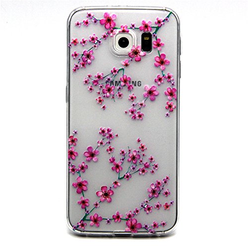 S6 Hülle , Cozy Hut TPU Case Silikon Hülle für Samsung Galaxy S6 Kratzfeste Plating TPU Handyhülle Schale Etui Protective Case Hülle Gummi Bumper Cover Schutz Schale Siliconcase Silikon Tasche Schutzhülle für Samsung Galaxy S6 - Plum Blume