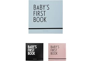 ‎DESIGN LETTERS Design Letters Baby’s First Book (Blau) - Behalten Sie die Erinnerungen an das erste Jahr Ihres Kindes bei, einschließlich Umschlägen und Meilensteinkarten & mehr, Nordische Design, L: 25 x B: 25cm