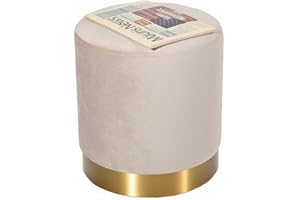 ‎ZEDELMAIER Zedelmaier Samthocker Runder,Zylindrischer Ottoman,Fußbank Hocker,Sitzhocker Runder,Maximale Belastung 150kg,35x35x38cm