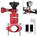 Produktbild Homeet Fahrrad Halterung Actioncam Fahrradhalterung Aluminum Alloy Kamerahalter mit 1/4 Zoll Adapter für GoPro SJCAM Garmin Virb XE DBPOWER für 20mm-35mm Fahrrad Lenker Halterung (Rot)