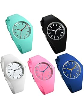 Lancardo Damen Armbanduhr, Analog Quarz Sport Outdoor Uhr, Zeitlos Design mit Silikon Armband, mehrfarbig