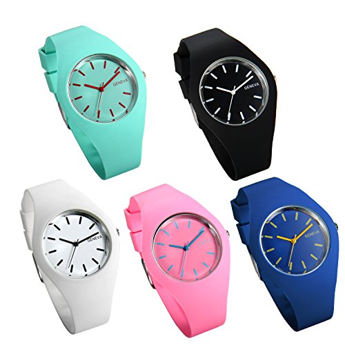 lancardo Damen Armbanduhr mit Silikonarmband Quarzuhr wasserdicht, Farbe wählbar