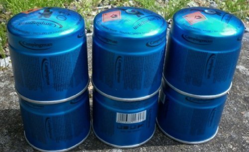 Preisvergleich Produktbild 6 x Campingman 29699 Gaskartuschen Butangas Gas Kartuschen Stechkartusche 190g
