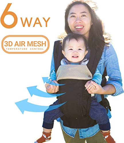 All Seasons 360 Ergonomic Baby Carrier - 6 Position, Easy Breastfeeding, No Infant Insert Needed, Adapt to Growing Baby (Newborn, Infant & Toddler), Great Hiking Backpack carrier - PATENT PENDING