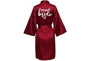 JPHCHSC Damen Brautjungfern Roben Kimono Badmantel Braut Morgenmantel Kimono Kurz Bademantel Satin Robe für Hochzeit Party Pool Party und Pajama Party