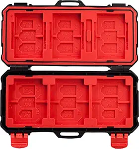 HIFFINKH 15 Water-Resistant XQD/CF/TF/MSD/SD/Micro SIM/Nano Memory Card Case Box Keeper Carrying Holder Storage Organizer 36 Slots for Sandisk Transcend Lexar Kingston