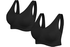 SIMIYA Super Comfort Bra, Womens Sports Bras Removable Pads Plus Size Sleep Bras for Girls in Yoga Bralette Leisure Stretch Crop Tops Vest