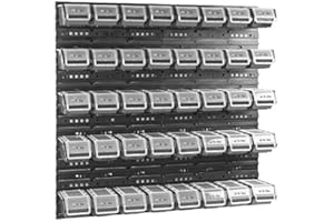 BOTLE Lot de 40 boîtes avec couvercle et étagère murale 80 x 80 cm