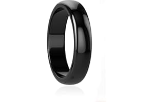 GENERISCH Lonage Hämatit-Ring für Damen und Herren, Unisex, echte heilende magnetische Steine, Ring für Angstausgleich, Wurzelchakra, absorbiert negative Energie, Schmuck, Geschenke (rund)