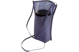 Generico 50 (Cinquanta) Pezzi PortaBicchiere porta bicchiere da Collo in TNT con Tracolla - in TNT 80 gr 18 x 22 x 10 cm Ideale per Degustazioni e Eventi! (blu)