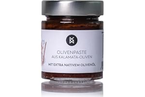 DELIGREECE - Olive Paste Made from Kalamata Olives | Spicy Paste from Kalamata Olives with Extra Virgin Castello Zacro Olive Oil and Aromatic Herbs, Ideal as an Appetizer or Spread | 140 g