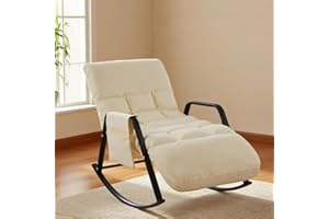 LISHETIMIG Rocking Chair with Thick Padding,Glider Chair for Nursery with Adjustable Backrest and Leg Rest,Zero Gravity Chair for Living Room,Bedroom
