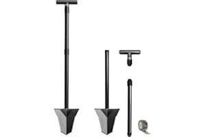 DR.ÖTEK Spade Shovel for Digging, Heavy Duty Garden Spade T Handle, Root Cutter with Extension Shaft Serrated Edge, Solid Digging Tools for Metal Detecting, Planting, Trenching, Edging, 80 & 116 cm