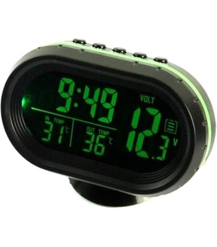 Horloge Thermomètre Numérique Voiture | Rétroéclairage LED - Pour Auto, Moto, Camion