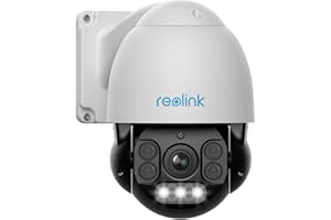 Reolink 4K PTZ PoE Überwachungskamera Aussen mit Spotlight, 360° Schwenk 90° Neige, 5X Optischem Zoom, Auto-Tracking, Personen-/Fahrzeug-/Tiererkennung, Farbnachtsicht, 2-Wege-Audio, RLC-823A