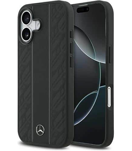 CG MOBILE Mercedes Benz - Custodia rigida in vera pelle per iPhone 11 Pro, design perforato, colore nero, facile da applicare, protezione contro le cadute, licenza ufficiale