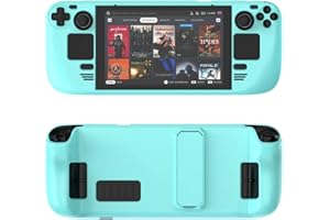 Aoyygg Protective Case Suitable for Steam Deck, Colorful Cover Protector Skin-Friendly Feel PC Material Protective Case with Stand Game Console Shell Accessories (Light Blue)