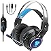 Produktbild Butfulake PS4 Gaming Headset, 3.5mm Stereo Audio Kopfhörer für PS4 Xbox One Switch PC Laptop Smartphone mit Mikrofon und LED-Licht, Schwarz-Blau