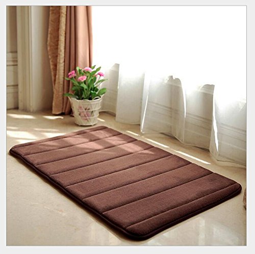 Lyuboov coral cashmere cotone antiscivolo assorbente tappetini tappeto bagno cucina bagno rimbalzo lento, Brown, 40*60cm