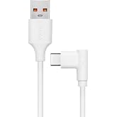 XONECT USB to Type-C ile Uyumlu iPhone ve Samsung ile Uyumlu Hızlı Şarj ve Data Kablosu 100 cm L Tipi Gaming (Beyaz)