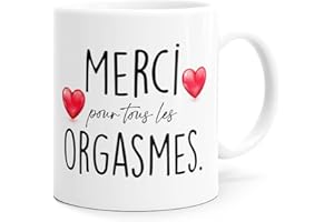 Luigi Collection Mug Humour Merci Orgasme Tasse Message drôle Sexy. Idée Cadeau Original Coquin pour Ami Couple Amoureux Collègue Copain Homme Mari Femme pour Anniversaire Noël St Valentin.