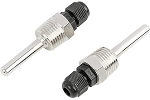 ANRBB 2 manicotti sommergibili da 1/2", 50 mm, filettatura G 1/2", tubo di protezione per sensore di temperatura, 8 x 50 mm, per termocoppie, tubo di protezione per sensore di temperatura