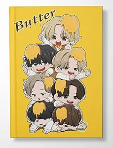 HeartInk BTS Bangtan Boys BT21 Theme Fan Art Printed Rulled Journal Diary Planner Notebook (90GSM,240-Pages)- HINBTSDRY12