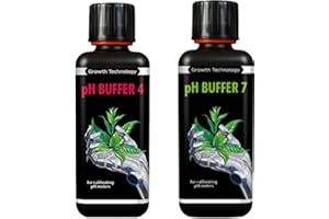 Growth Technology pH Buffer 4 & 7 Calibration Fluid Meter Solution Hydroponics (pH Buffer 4 and 7 300ml)