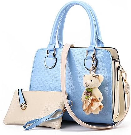 WOMJIA New Hot Selling Women Stylish Shoulder Bag Pu Leather Handbag 2 Piece Tote Bag Purse Set