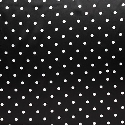 Black with White Polka Dot Charmeuse Fabric Lightweight Silky Smooth 58 Width - Sold by the Yard by Fabric Cult
