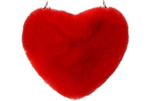 CYNOSURETECH Plush Heart-Shaped Women's Handbag - Red Valentine's Day Bag