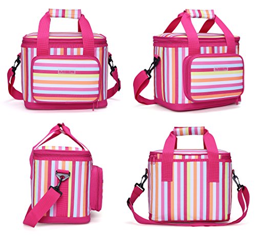 MIER 18 Cans Streifen Picknick Kühltasche Erwachsene Isolierte Mittagessen-K für Männer und Frauen - 2