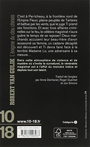 Robert Van Gulik L'Enigme du clou chinois fiche de lecture