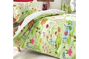 PERRY ELLIS Bluebell Woods Woodland Animals Flowers Toddler Junior Duvet Cover Set Kids Bedding