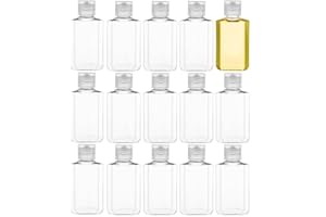 QOCUILC Bottiglie Trasparenti Ricaricabili in Plastica PET con Tappo a Scatto per Shampoo Cosmetici Detergenti Sapone Liquido Bagaglio a Mano