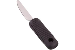 PERFORMANCE HEALTH Sammons Preston Sure Grip Knife, Stainless Steel Dinner Knife with Thick Rubber Handle, Comfortable and Easy to Hold Silverware with Grips for Weak Grasp, 8" Long Utensil with Good Grips