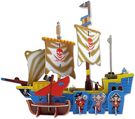 Nicky 3D Jigsaw Puzzles Sea Rover Corsair Pirate Ship Boat Sawjig 44 Pieces [Difficulty: 3 out of 5 Stars]