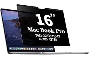 POZLLE Pantalla de privacidad Mac Book Pro de 16 pulgadas A2991 / A2485 / A2780, filtro de luz azul mate extraíble magnético protector de pantalla de privacidad con filtro de deslumbramiento de 16 pulgadas