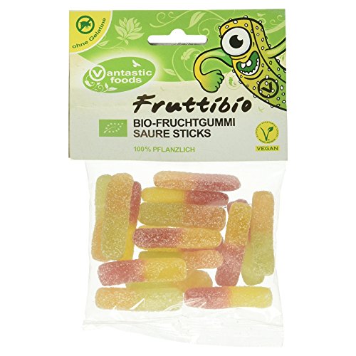 Fruttibio Bio Fruchtgummi Saure Sticks, vegan, 75 g