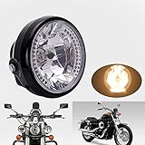 DLLL 35W 7'' 26 LED High Power Halogen Amber Crystal Clear Halo Headlight Daytime Running Turn Signal Light For Motorcycle