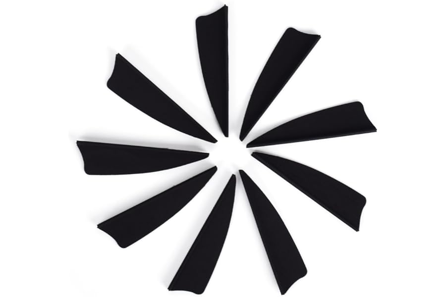 1.75 Inch Plastic Arrow Feathering Shield Shape Rubber Feathers Plastic Feathers DIY for Arrows Archery Arrows Carbon Arrows Vane for Archery Hunting Shooting Pack of 50