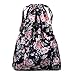 Produktbild Mode Retro Blume Damen Rucksack,Tunnelzug Schliessen Kürbis Schultasche Freizeit Nylon Große Kapazität Reisetasche